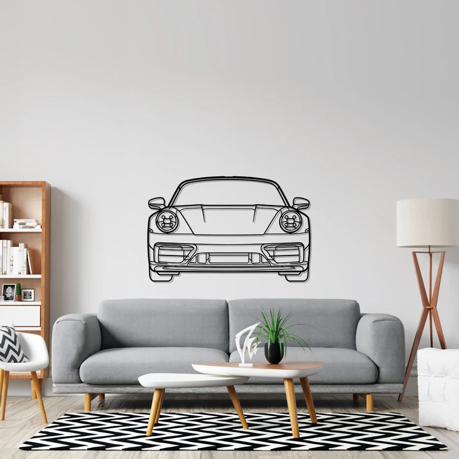 911 model 992 Front Silhouette Metal Wall Art