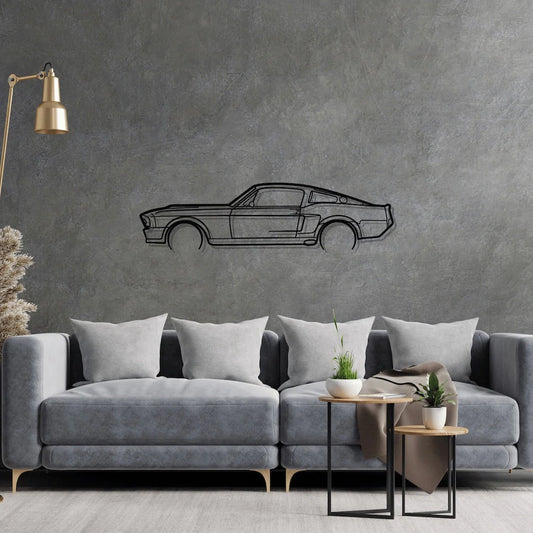 Mustang 1967 Detailed Silhouette Metal Wall Art