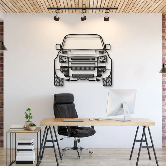 2020 Defender Front View Metal Car Wall Art