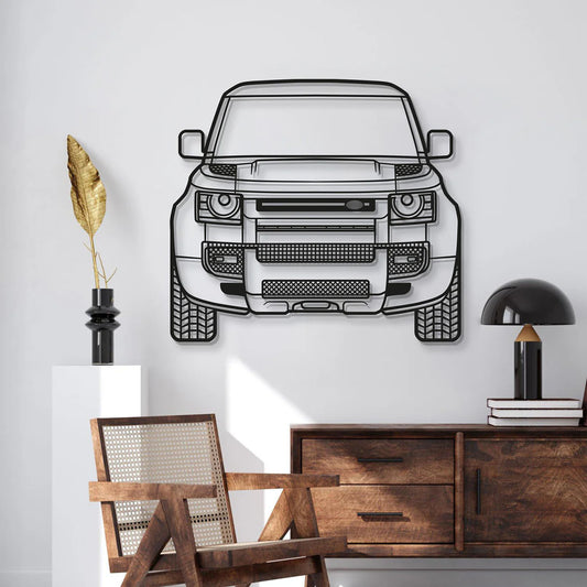2020 Defender Front View Metal Car Wall Art