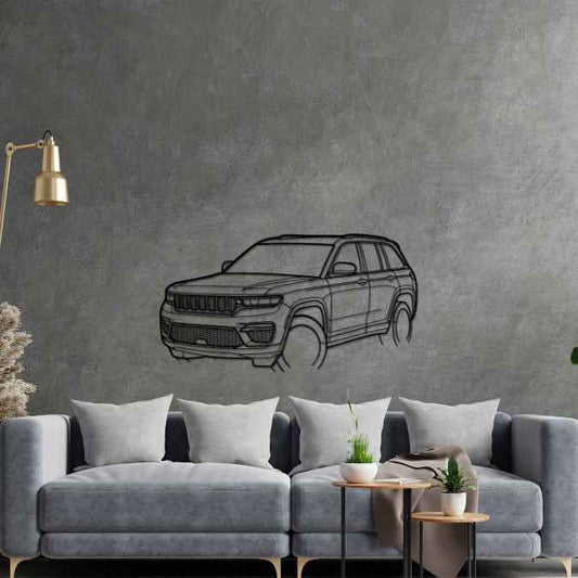 Grand Cherokee 4x4 Limited 2024 Angle Silhouette Metal Wall Art