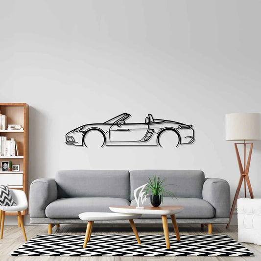 718 Boxster GTS Detailed Silhouette Metal Wall Art
