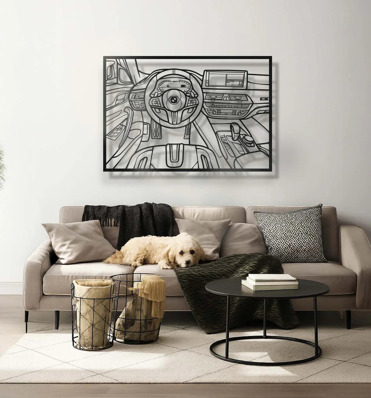 M5 CS Driver's Cockpit Metal Frame Wall Art