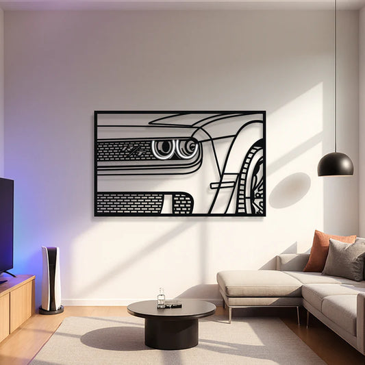 2023 Challenger R/T Apex Front View Metal Neon Frame Wall Art