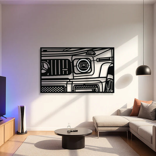 AMG G63 Apex Front View Metal Neon Frame Wall Art