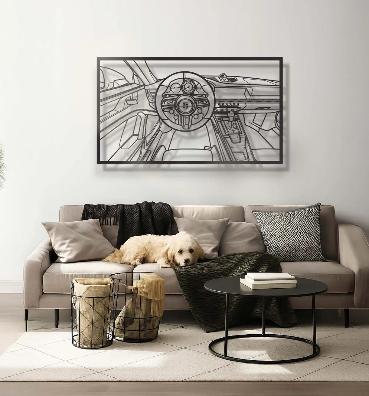 911 GT3 992 Driver's Cockpit Metal Frame Wall Art