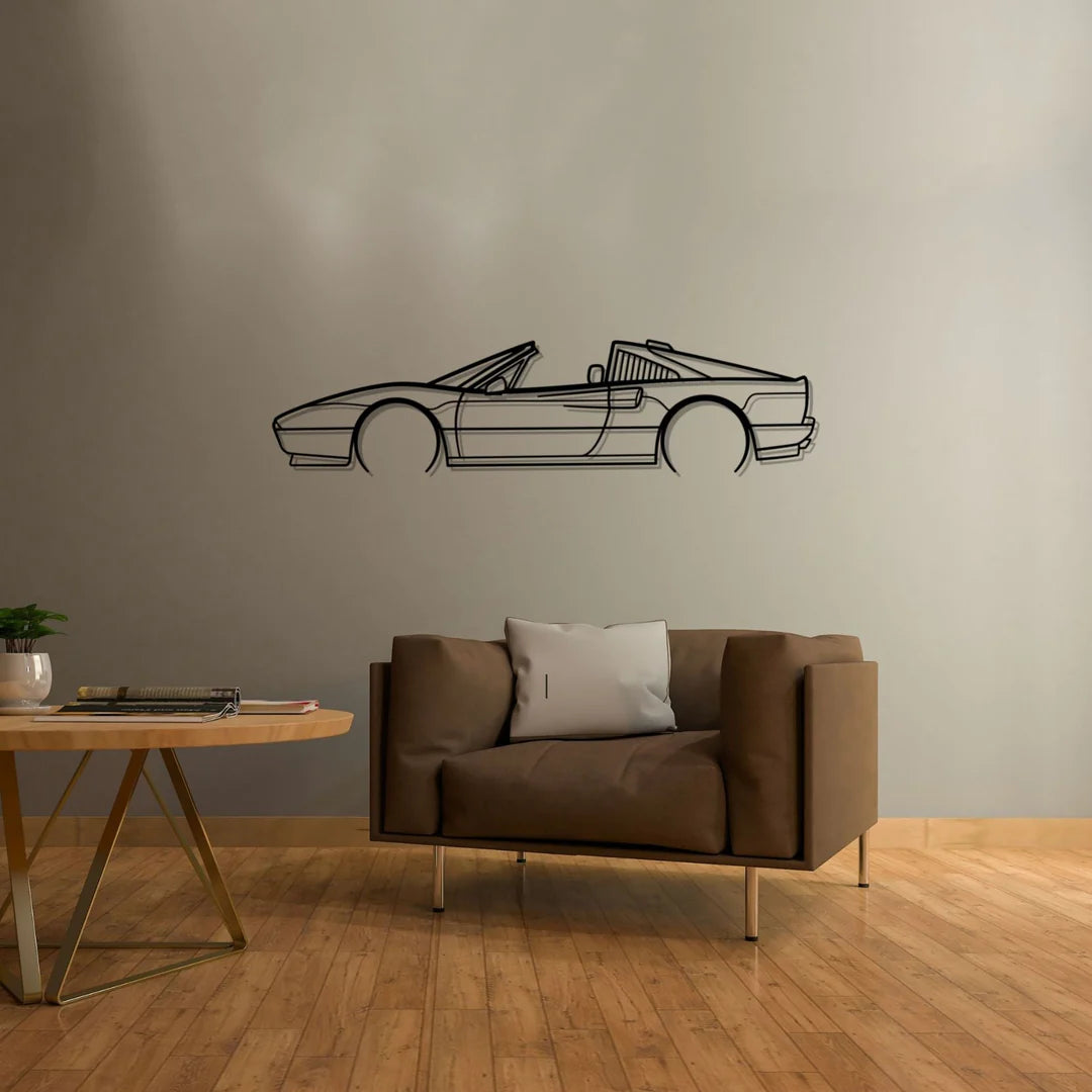328 GTS Detailed Silhouette Metal Wall Art