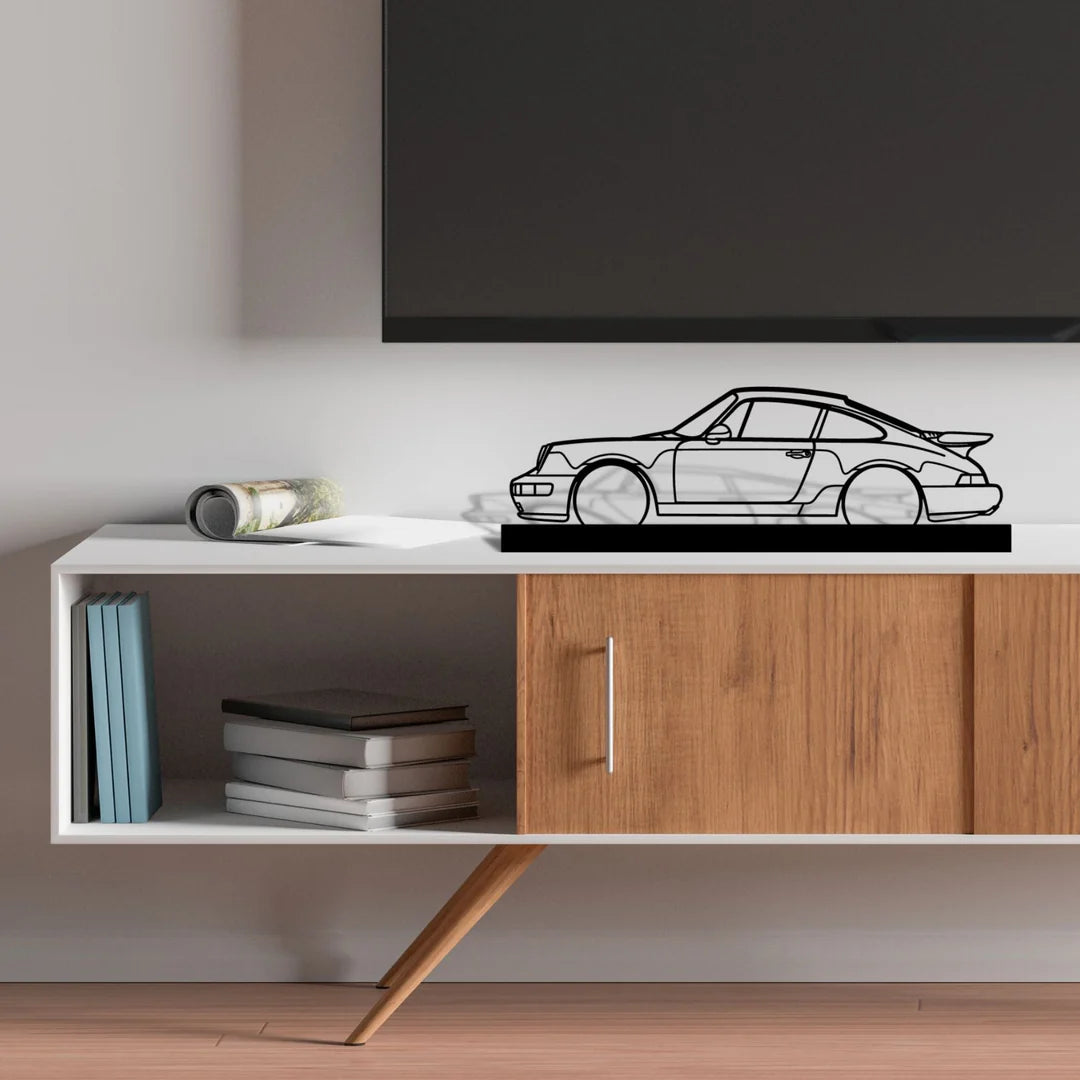 911 turbo model 964 Silhouette Metal Art Stand