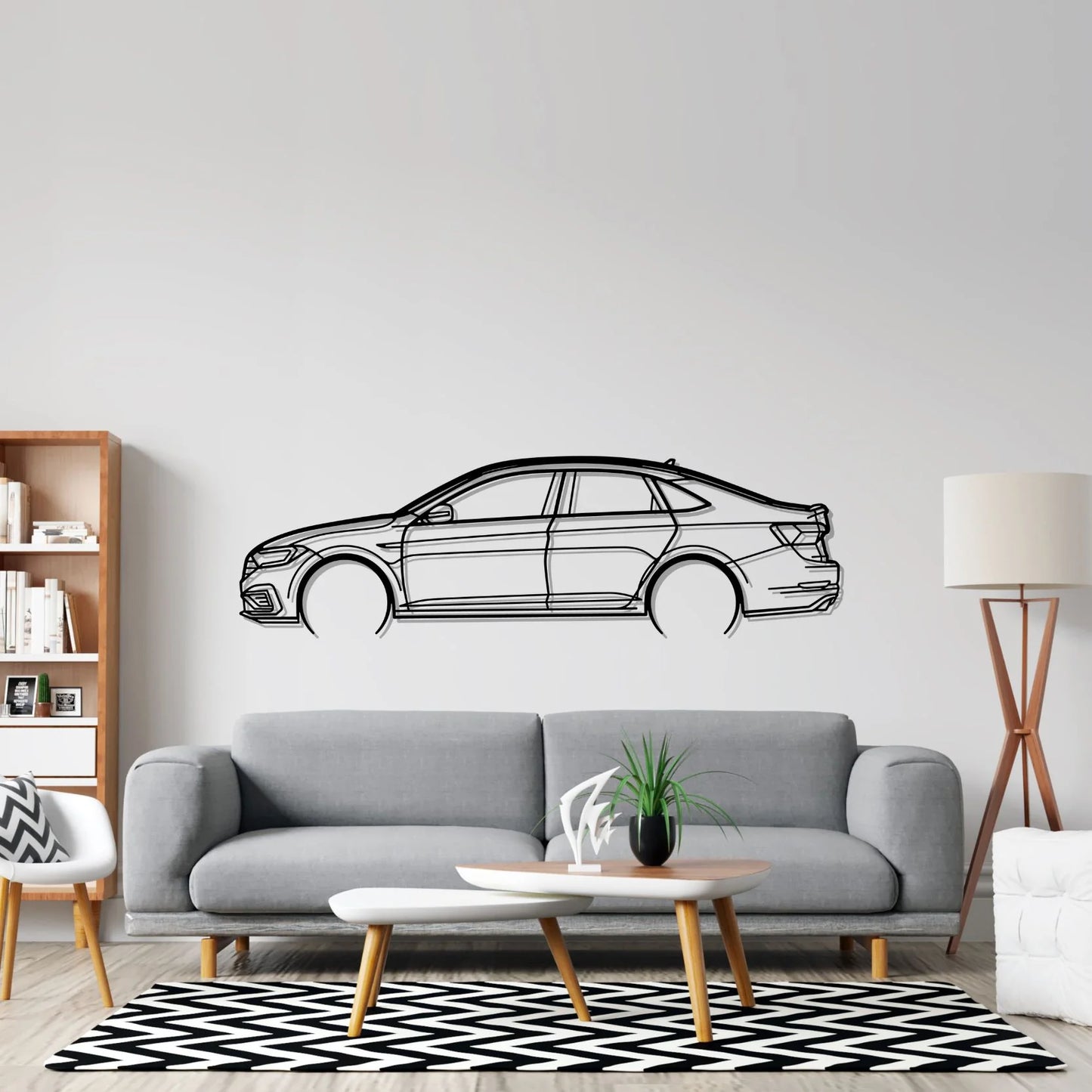 Jetta GLI 2020 Detailed Silhouette Metal Wall Art