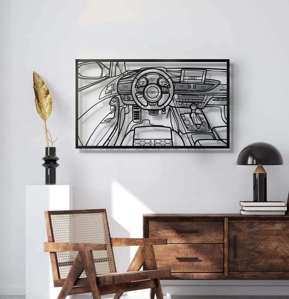 RS6 Avant Driver's Cockpit Metal Frame Wall Art