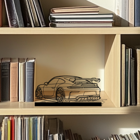 911 GT3 Model 992.2 Silhouette Metal Stand Art