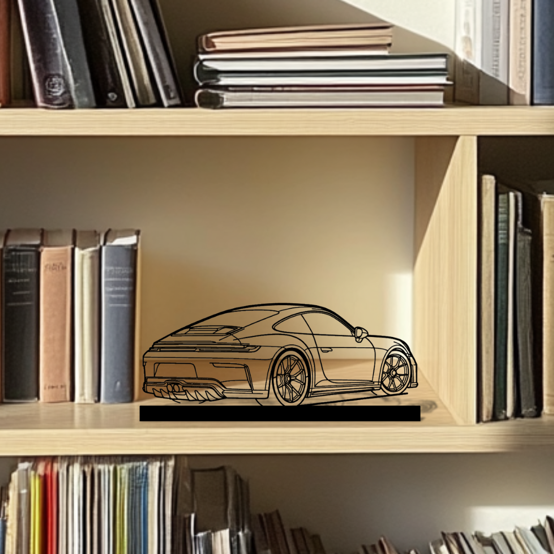 911 GT3 Model 992.2 Touring Silhouette Metal Stand Art