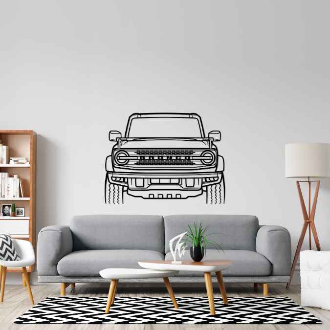Bronco 2021 Front Silhouette Metal Wall Art