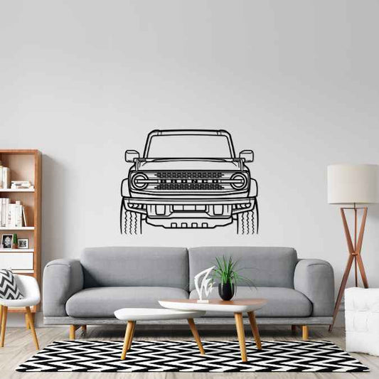 Bronco 2021 Front Silhouette Metal Wall Art
