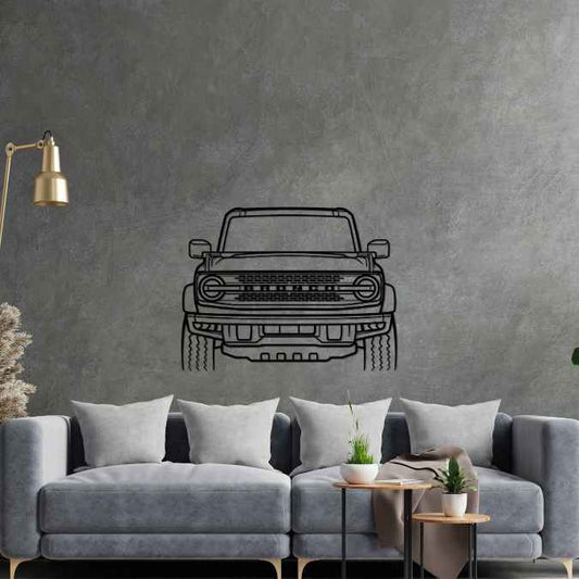 Bronco 2021 Front Silhouette Metal Wall Art