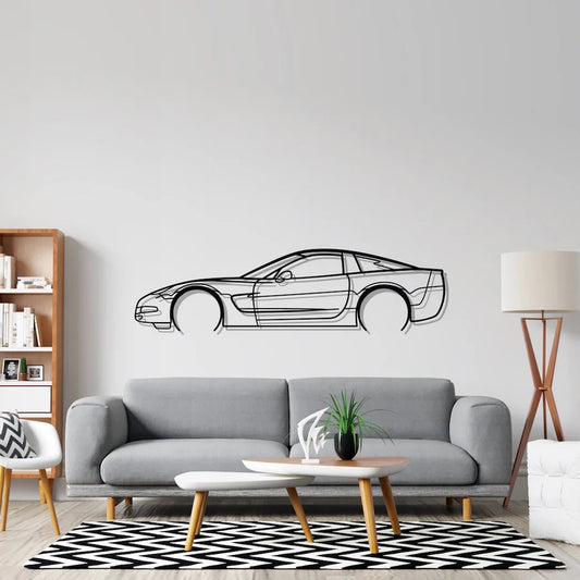 Corvette c5 Detailed Silhouette Metal Wall Art