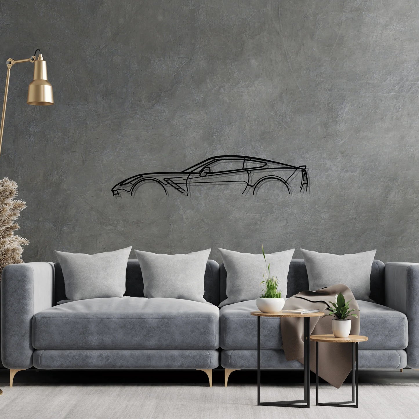 Corvette c7 Classic Silhouette Metal Wall Art