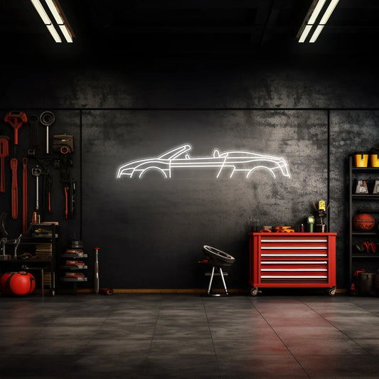 R8 Cabrio Neon Silhouette