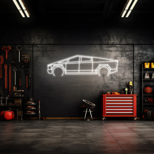 Cybertruck Neon Silhouette