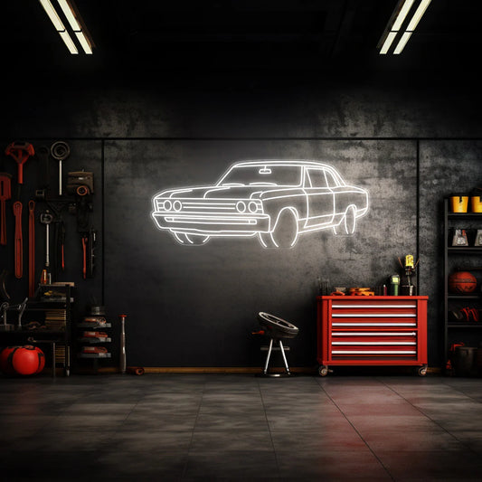 Chevelle 1967 Angle Neon Silhouette