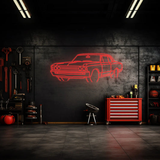 Chevelle 1967 Angle Neon Silhouette