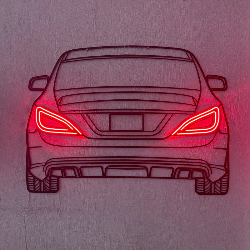 CLS AMG 63 Back View Metal Neon Car Wall Art
