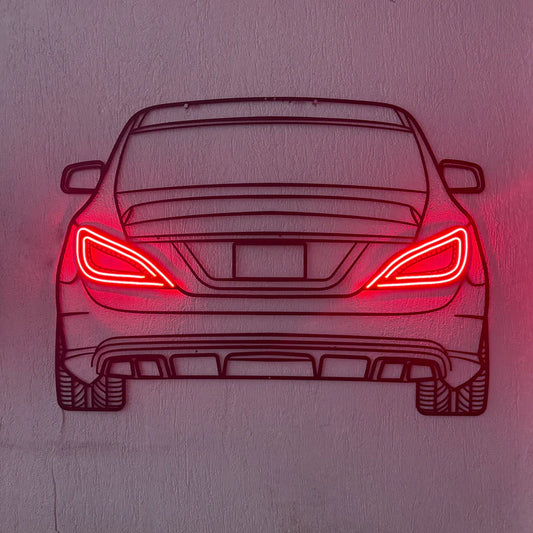 CLS AMG 63 Back View Metal Neon Car Wall Art