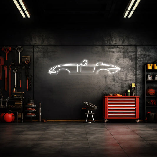E type Cabrio Neon Silhouette