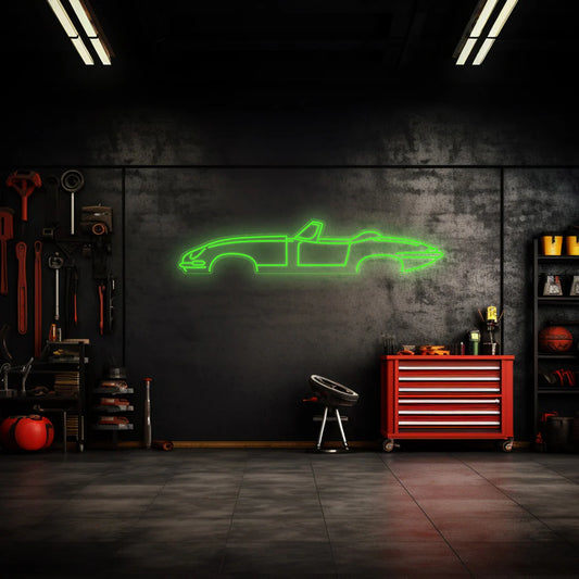 E type Cabrio Neon Silhouette