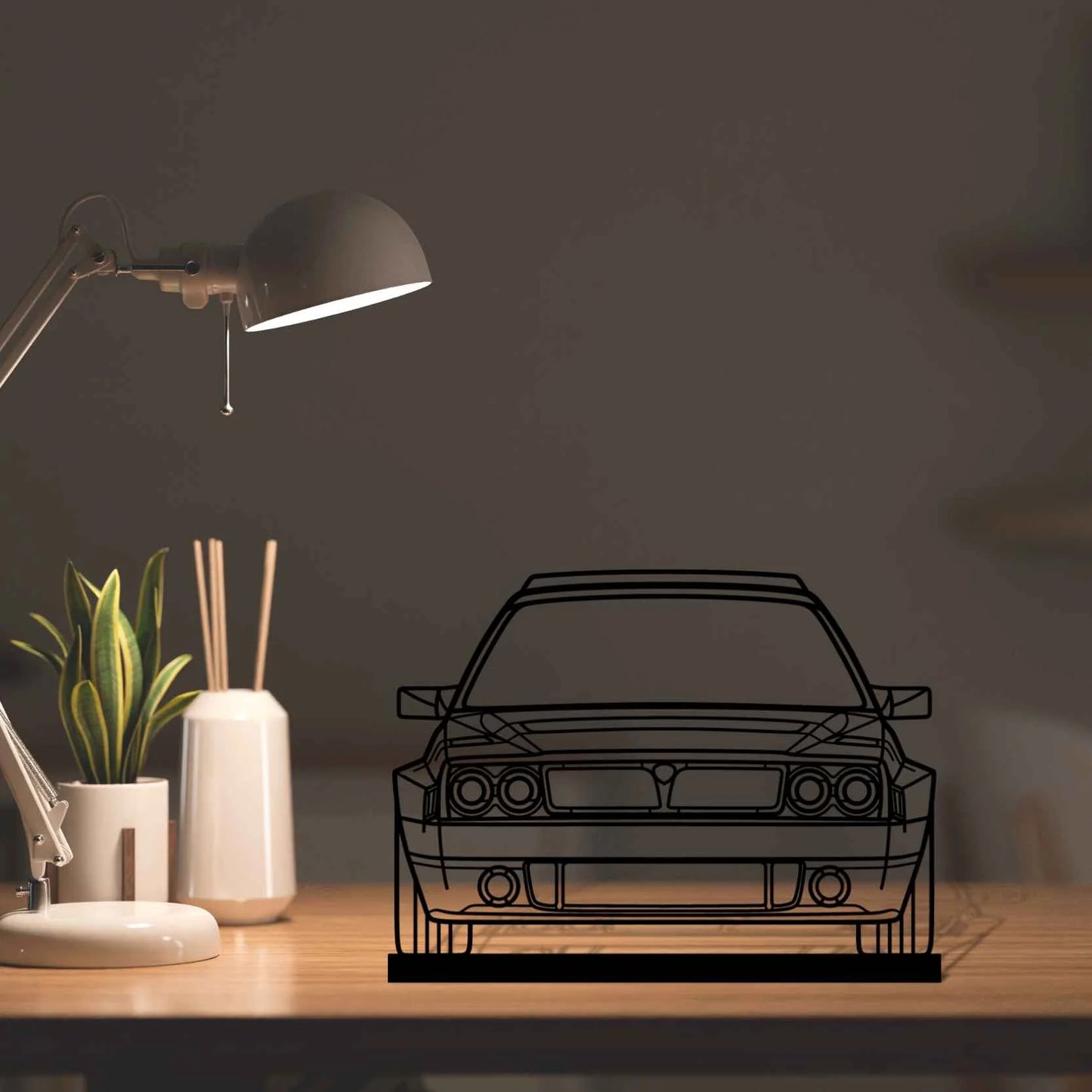 Delta Futurista Front Silhouette Metal Art Stand