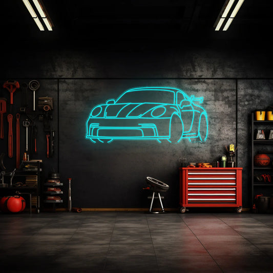 911 992 GT3 Angle Neon Silhouette
