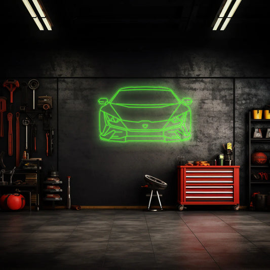 Huracan Tecnica Front Neon Silhouette