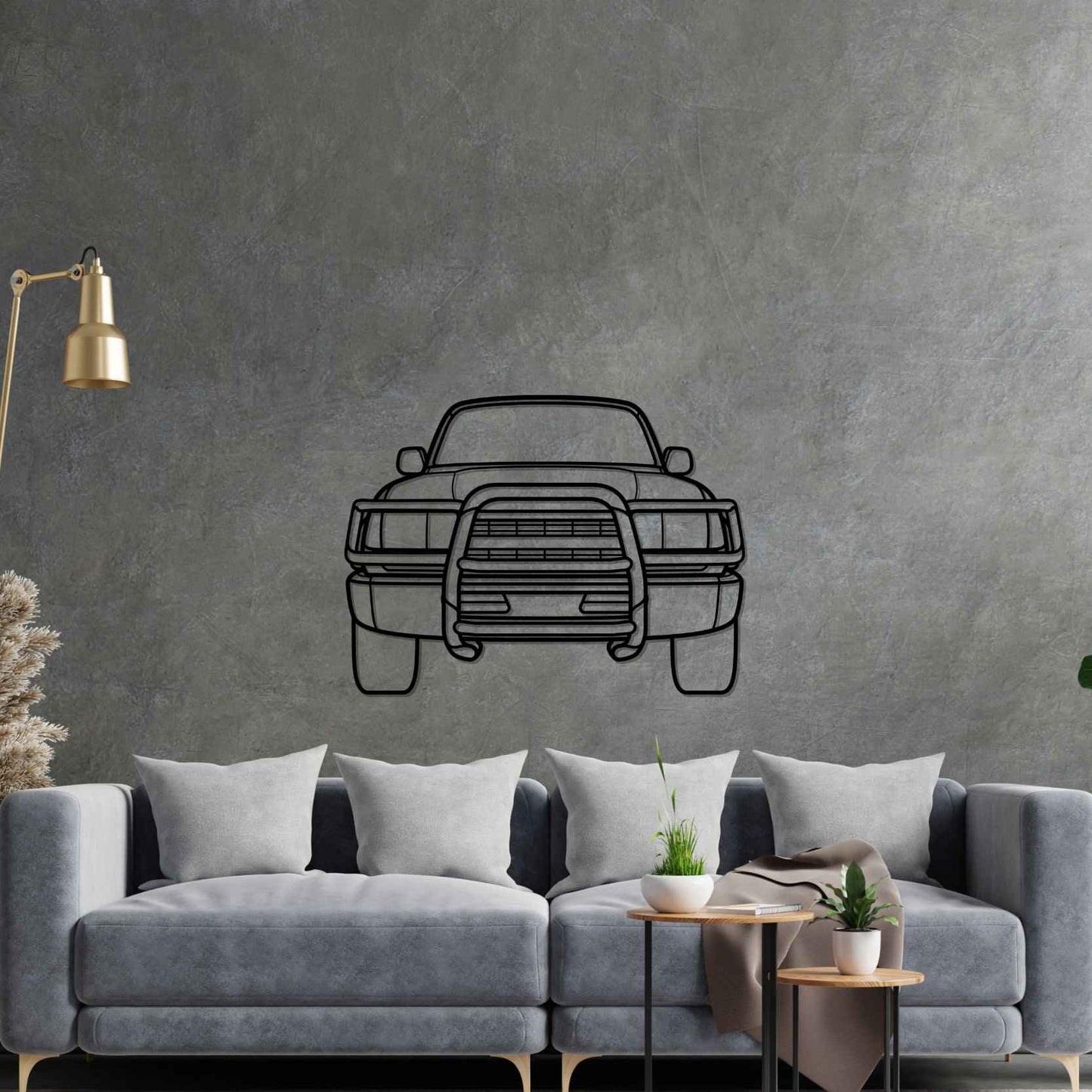 Landcruiser HDJ80 Front Silhouette Metal Wall Art