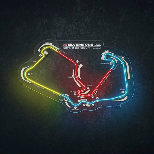 Silverstone Circuit Neon Race Track