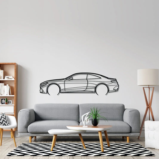 Mercedes s63 Coupe Detailed Silhouette Metal Wall Art