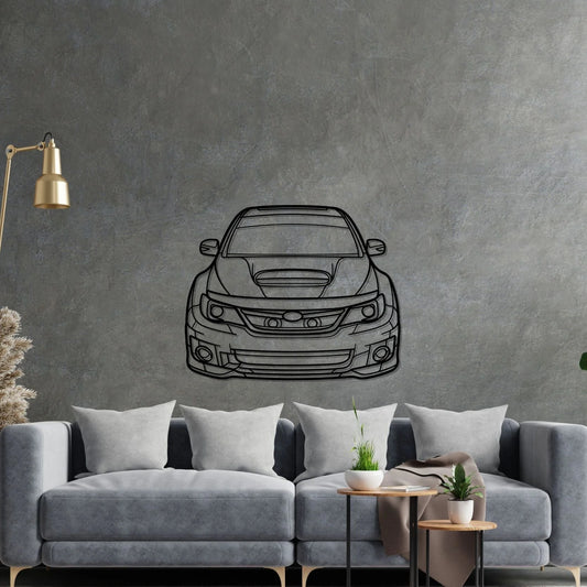 WRX STI 2012 Front Silhouette Metal Wall Art