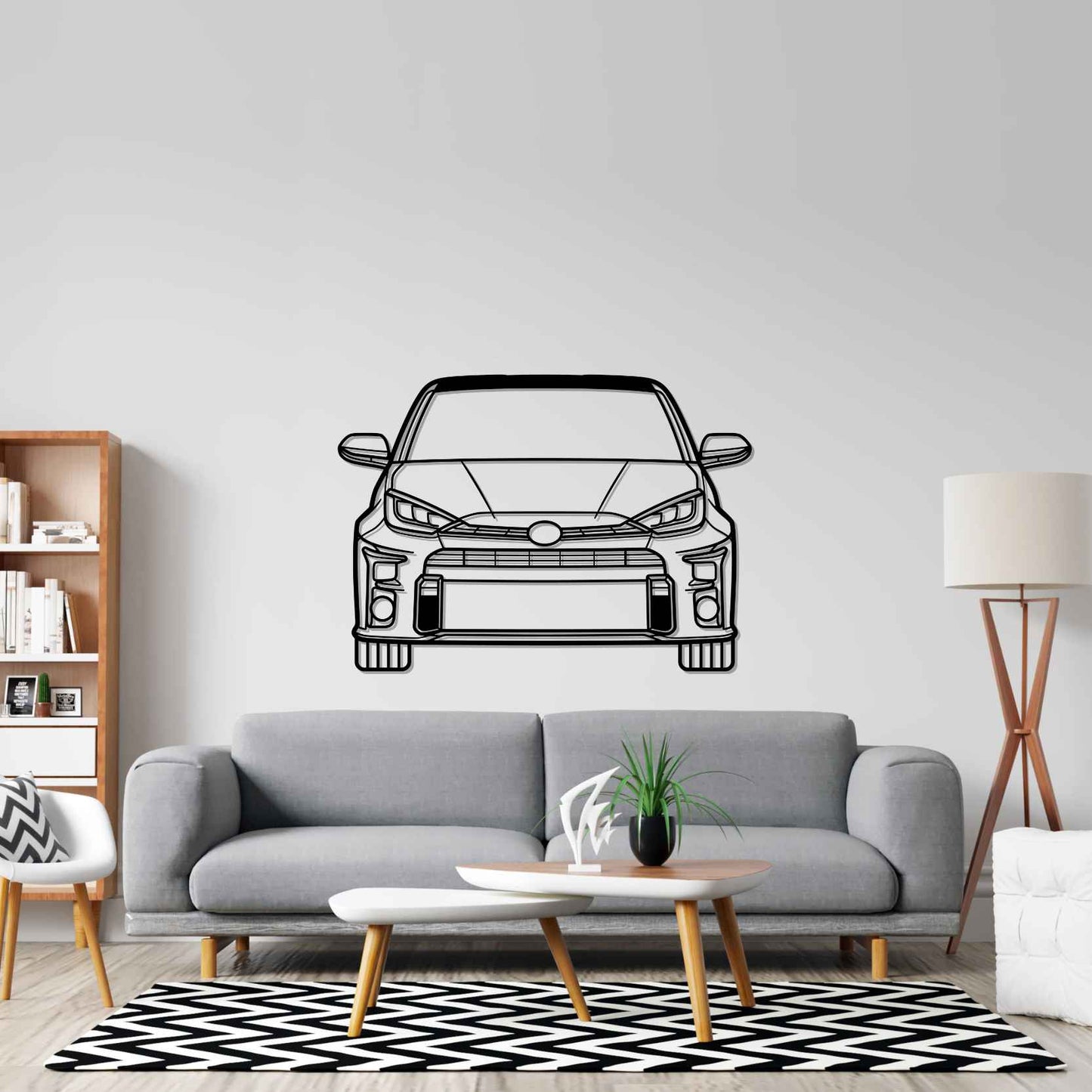 Yaris GR Front 2021 Silhouette Metal Wall Art