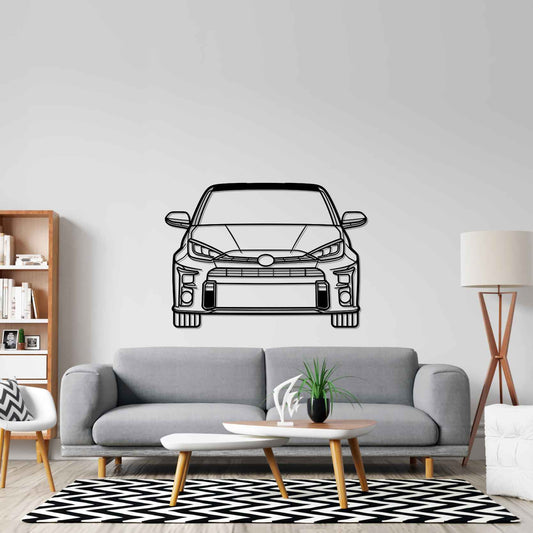 Yaris GR Front 2021 Silhouette Metal Wall Art
