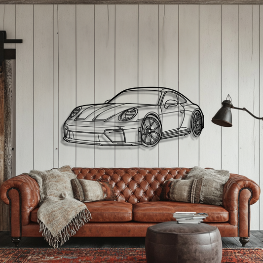 911 GT3 Model 992.2 Touring Silhouette Metal Wall Art (Copy)