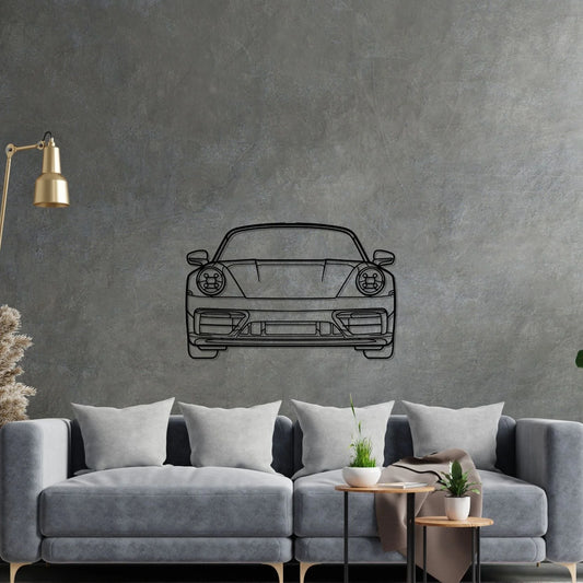 911 model 992 Front Silhouette Metal Wall Art