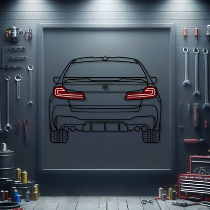 2021 M5 Competition Back View Metal Neon Car Wall Art