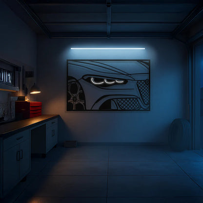 2025 Quadrifoglio Apex Front View Metal Neon Frame Wall Art