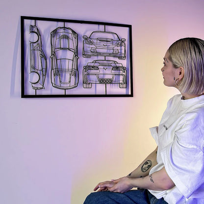 Mustang Shelby GT350 2019 Frame Silhouette Metal Wall Art