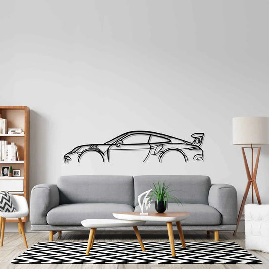 911 GT3 RS model 992 Classic Metal Silhouette Wall Art