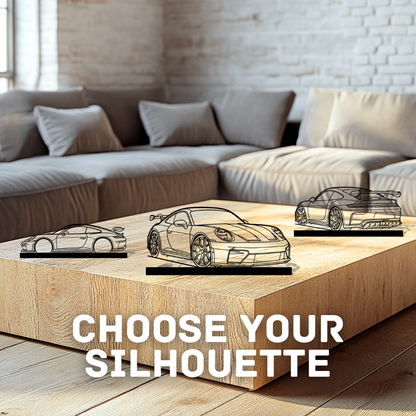 911 GT3 Model 992.2 Silhouette Metal Stand Art