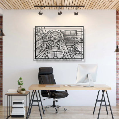 M5 CS Driver's Cockpit Metal Frame Wall Art