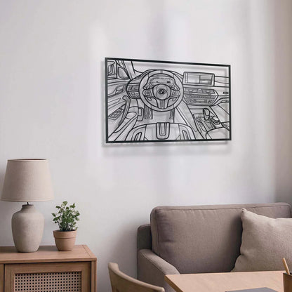 M5 CS Driver's Cockpit Metal Frame Wall Art