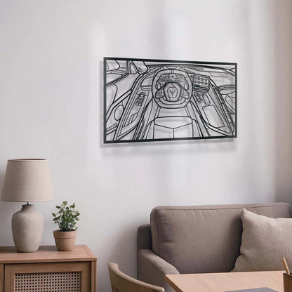 Corvette C8 Driver's Cockpit Metal Frame Wall Art
