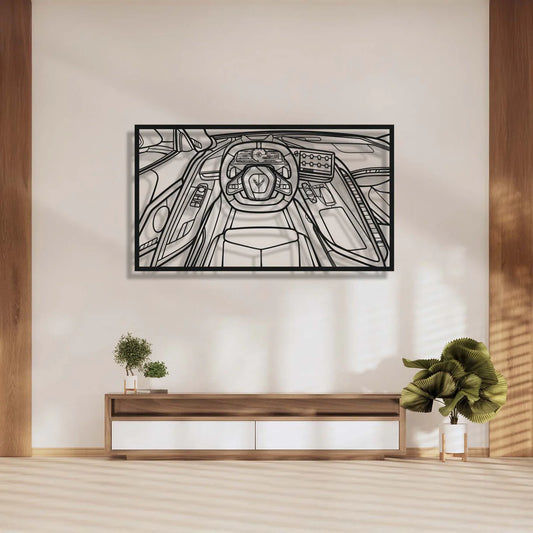 Corvette C8 Driver's Cockpit Metal Frame Wall Art