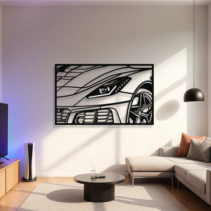 2019 Corvette C7 ZR1 ZTK Apex Front View Metal Neon Frame Wall Art